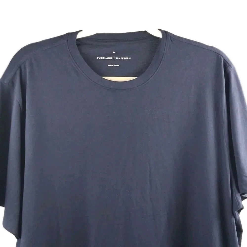 Everlane Uniform Premium Weight Crew T-Shirt Men's XL Blue Short Slv Minimalist - Picture 6 of 15